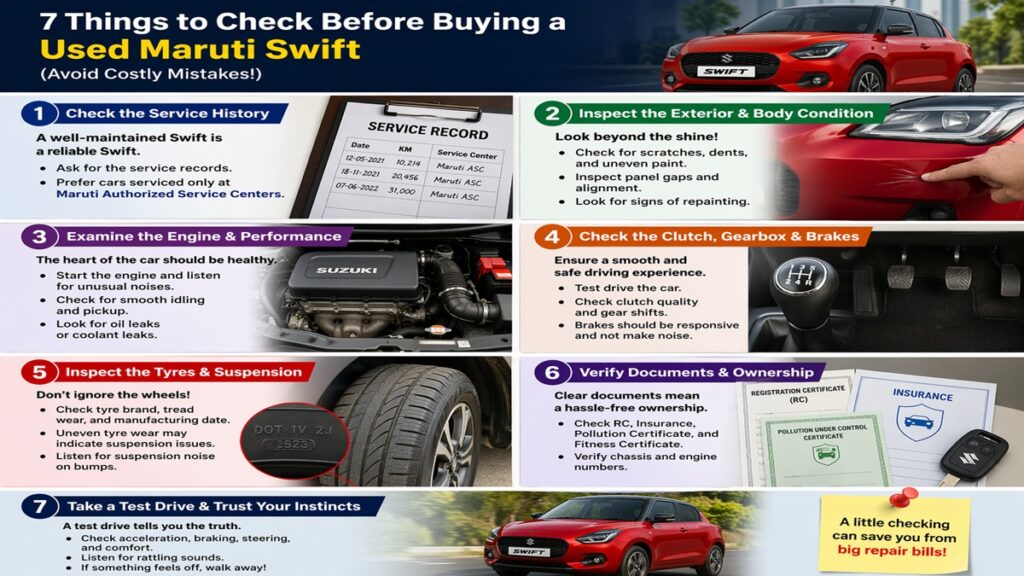 7 Things to Check Before Buying a Used Maruti Swift